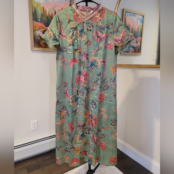 Faeriesty Dresses & Skirts - NWOT Faereisty Floral Green Chinese Dress Size XXL